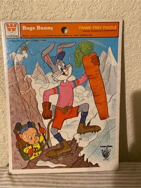 Vintage 1980s Bugs Bunny Frame-Tray Puzzle - Bright Cartoon Colors
